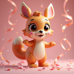 Cartoon Animals — Stylized 3D-render Mascot With Glossy Vinyl-toy Character #0142 (ChatGPT)