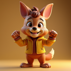 Cartoon Animals — Stylized 3D-render Mascot With Glossy Vinyl-toy Character #0154 (ChatGPT)