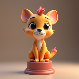 Cartoon Animals — Stylized 3D-render Mascot With Glossy Vinyl-toy Character #0166 (ChatGPT)