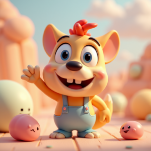 Cartoon Animals — Stylized 3D-render Mascot With Glossy Vinyl-toy Character #0196 (Dreamina)