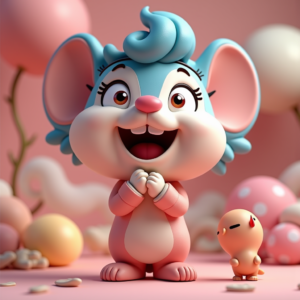 Cartoon Animals — Stylized 3D-render Mascot With Glossy Vinyl-toy Character #0208 (Dreamina)