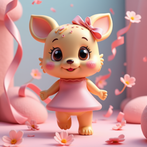 Cartoon Animals — Stylized 3D-render Mascot With Glossy Vinyl-toy Character #0214 (ChatGPT)