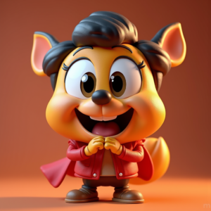 Cartoon Animals — Stylized 3D-render Mascot With Glossy Vinyl-toy Character #0226 (ChatGPT)