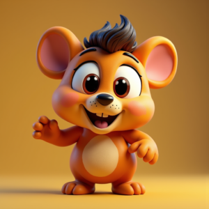 Cartoon Animals — Stylized 3D-render Mascot With Glossy Vinyl-toy Character #0250 (ChatGPT)