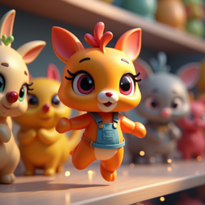 Cartoon Animals — Stylized 3D-render Mascot With Glossy Vinyl-toy Character #0274 (ChatGPT)