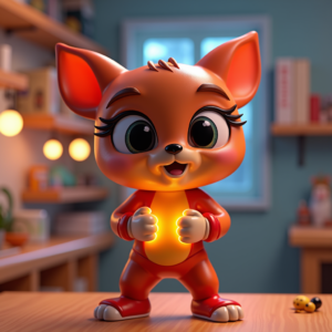 Cartoon Animals — Stylized 3D-render Mascot With Glossy Vinyl-toy Character #0280 (Dreamina)