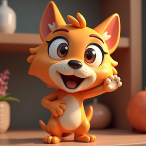Cartoon Animals — Stylized 3D-render Mascot With Glossy Vinyl-toy Character #0286 (ChatGPT)