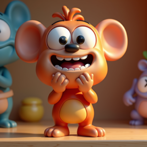 Cartoon Animals — Stylized 3D-render Mascot With Glossy Vinyl-toy Character #0298 (ChatGPT)