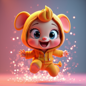 Cartoon Animals — Stylized 3D-render Mascot With Glossy Vinyl-toy Character #0310 (ChatGPT)