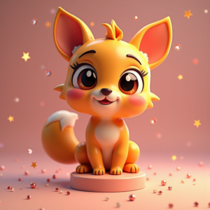 Cartoon Animals — Stylized 3D-render Mascot With Glossy Vinyl-toy Character #0328 (Dreamina)