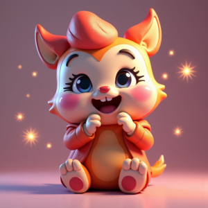Cartoon Animals — Stylized 3D-render Mascot With Glossy Vinyl-toy Character #0334 (ChatGPT)