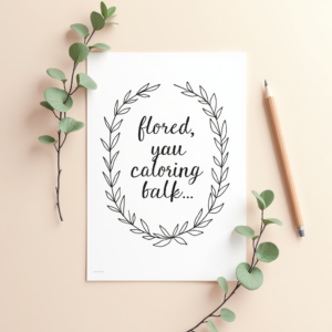 Coloring Pages — Cozy Hand-lettered Quote Framed By Minimal Printable / Etsy #0206 (Recraft)