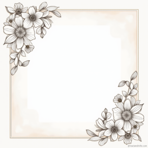 Coloring Pages — Delicate Line-art Bouquet Of Wildflowers With Printable / Etsy #0157 (Firefly)