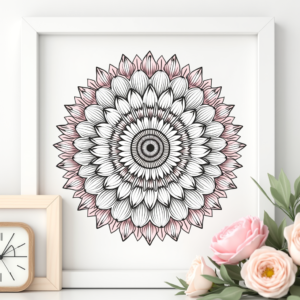 Coloring Pages — Intricate Mandala Pattern Radiating From A Printable / Etsy #0087 (Ideogram)