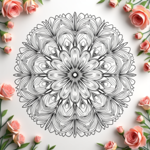 Coloring Pages — Intricate Mandala Pattern Radiating From A Printable / Etsy #0105 (FLUX)