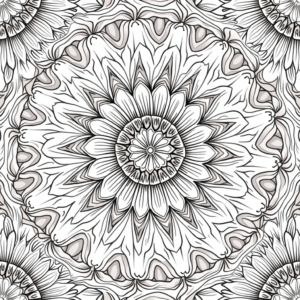 Coloring Pages — Intricate Mandala Pattern Radiating From A Printable / Etsy #0171 (Ideogram)
