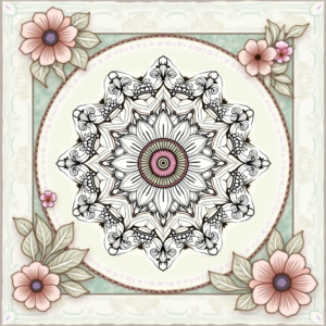 Coloring Pages — Intricate Mandala Pattern Radiating From A Printable / Etsy #0195 (Ideogram)