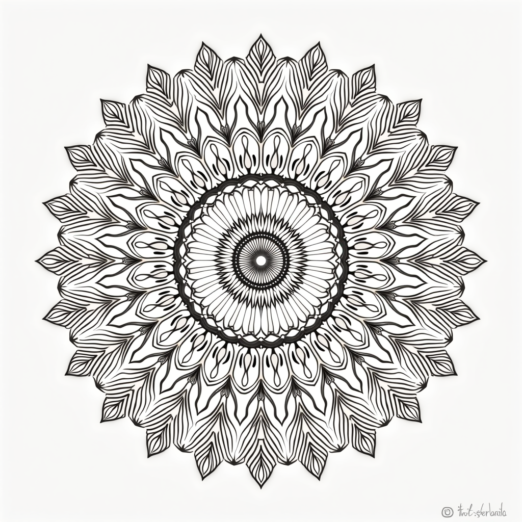 Coloring Pages — Intricate Mandala Pattern Radiating From A Printable / Etsy #0213 (FLUX)