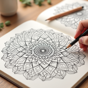Coloring Pages — Intricate Mandala Pattern Radiating From A Printable / Etsy #0251 (Gemini)
