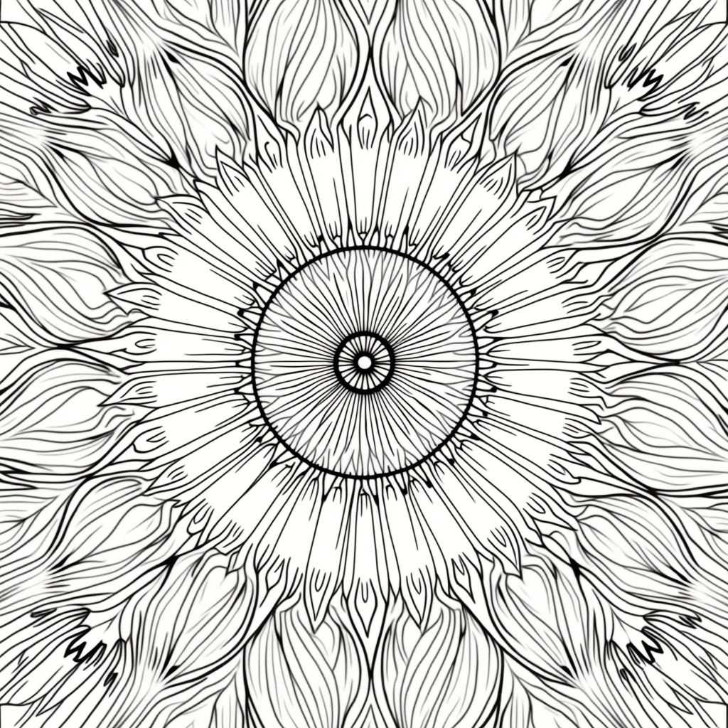 Coloring Pages — Intricate Mandala Pattern Radiating From A Printable / Etsy #0305 (Seedream)