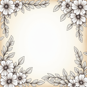 Coloring Pages — Nostalgic Vintage-postcard-style Botanical Illustration Printable / Etsy #0048 (ChatGPT)