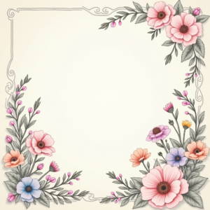 Coloring Pages — Nostalgic Vintage-postcard-style Botanical Illustration Printable / Etsy #0102 (Dreamina)