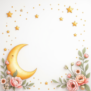 Coloring Pages — Soft Watercolor-style Moon-and-stars Nursery Motif Printable / Etsy #0095 (Gemini)