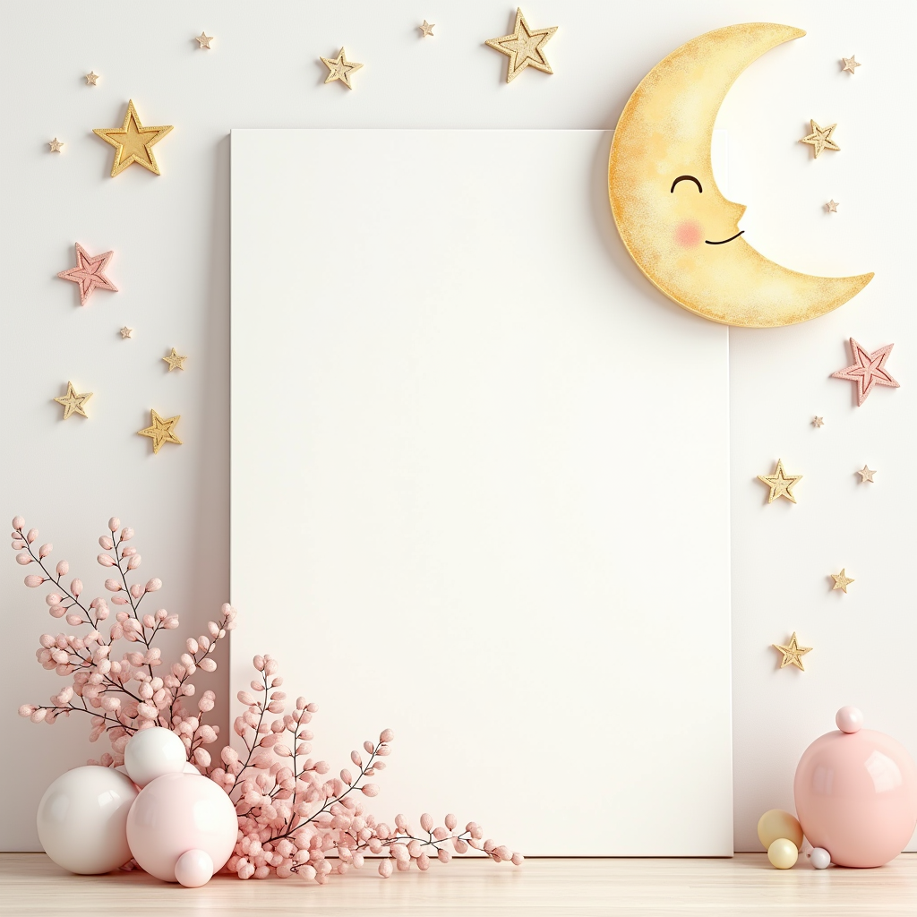 Coloring Pages — Soft Watercolor-style Moon-and-stars Nursery Motif Printable / Etsy #0107 (Gemini)
