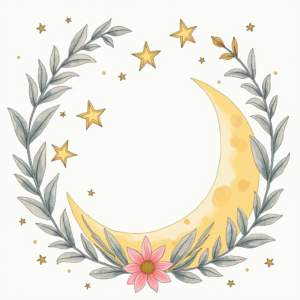 Coloring Pages — Soft Watercolor-style Moon-and-stars Nursery Motif Printable / Etsy #0215 (Gemini)
