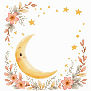 Coloring Pages — Soft Watercolor-style Moon-and-stars Nursery Motif Printable / Etsy #0221 (Seedream)
