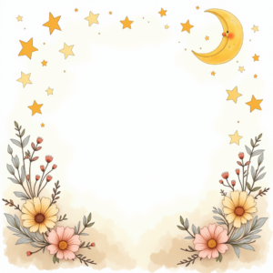 Coloring Pages — Soft Watercolor-style Moon-and-stars Nursery Motif Printable / Etsy #0229 (Firefly)