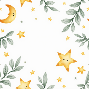 Coloring Pages — Soft Watercolor-style Moon-and-stars Nursery Motif Printable / Etsy #0235 (Midjourney)