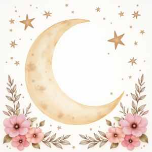Coloring Pages — Soft Watercolor-style Moon-and-stars Nursery Motif Printable / Etsy #0265 (Firefly)