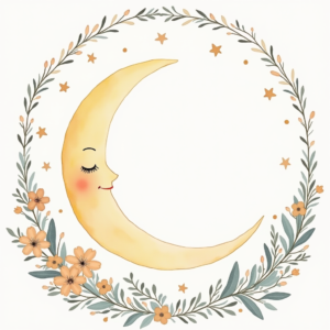 Coloring Pages — Soft Watercolor-style Moon-and-stars Nursery Motif Printable / Etsy #0277 (Firefly)