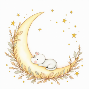 Coloring Pages — Soft Watercolor-style Moon-and-stars Nursery Motif Printable / Etsy #0301 (Firefly)