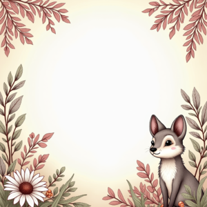 Coloring Pages — Whimsical Woodland-creature Illustration Peeking Through Soft Printable / Etsy #0058 (Krea)