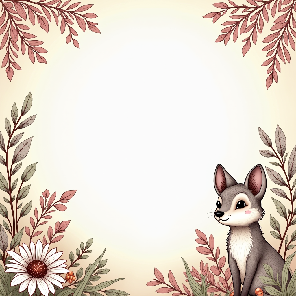 Coloring Pages — Whimsical Woodland-creature Illustration Peeking Through Soft Printable / Etsy #0058 (Krea)