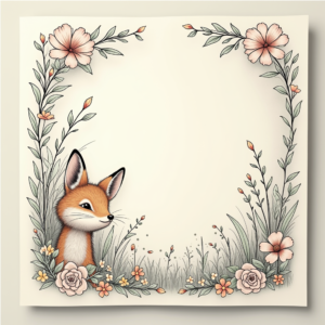 Coloring Pages — Whimsical Woodland-creature Illustration Peeking Through Soft Printable / Etsy #0070 (Krea)