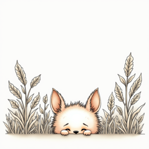 Coloring Pages — Whimsical Woodland-creature Illustration Peeking Through Soft Printable / Etsy #0142 (Krea)