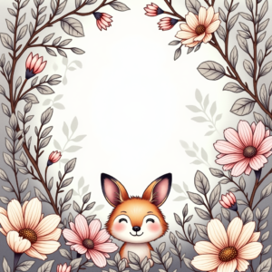 Coloring Pages — Whimsical Woodland-creature Illustration Peeking Through Soft Printable / Etsy #0178 (Krea)