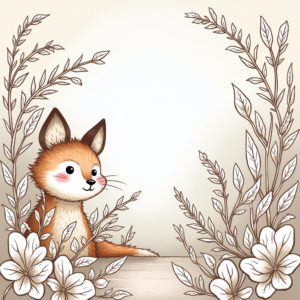 Coloring Pages — Whimsical Woodland-creature Illustration Peeking Through Soft Printable / Etsy #0190 (Krea)