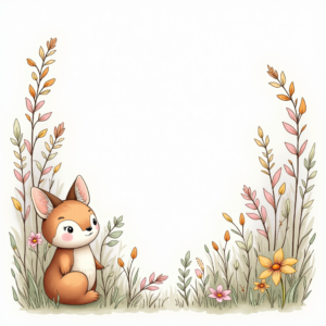 Coloring Pages — Whimsical Woodland-creature Illustration Peeking Through Soft Printable / Etsy #0202 (Krea)