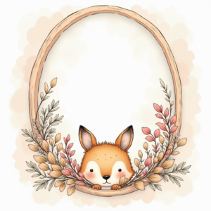 Coloring Pages — Whimsical Woodland-creature Illustration Peeking Through Soft Printable / Etsy #0276 (ChatGPT)