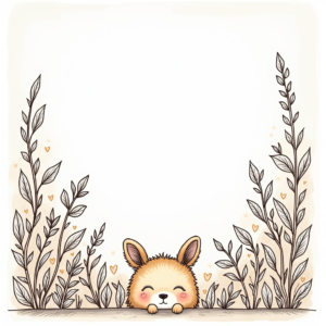 Coloring Pages — Whimsical Woodland-creature Illustration Peeking Through Soft Printable / Etsy #0300 (ChatGPT)