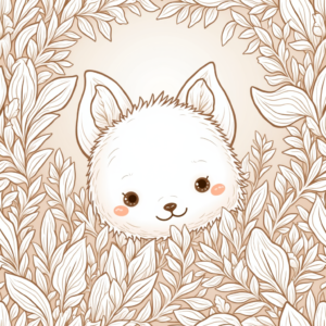 Coloring Pages — Whimsical Woodland-creature Illustration Peeking Through Soft Printable / Etsy #0342 (Dreamina)