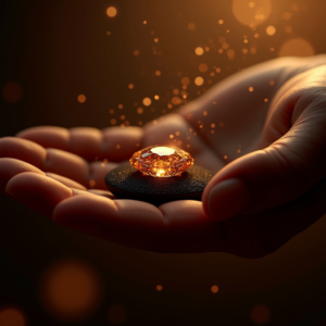 Cosmetics — Faceted Gemstone Ring Nestled In Dark Product Ads #0023 (FLUX)