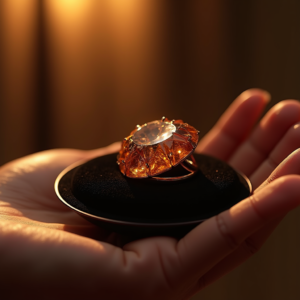 Cosmetics — Faceted Gemstone Ring Nestled In Dark Product Ads #0035 (FLUX)