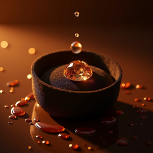 Cosmetics — Faceted Gemstone Ring Nestled In Dark Product Ads #0047 (FLUX)