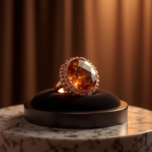 Cosmetics — Faceted Gemstone Ring Nestled In Dark Product Ads #0107 (FLUX)