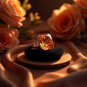 Cosmetics — Faceted Gemstone Ring Nestled In Dark Product Ads #0143 (FLUX)